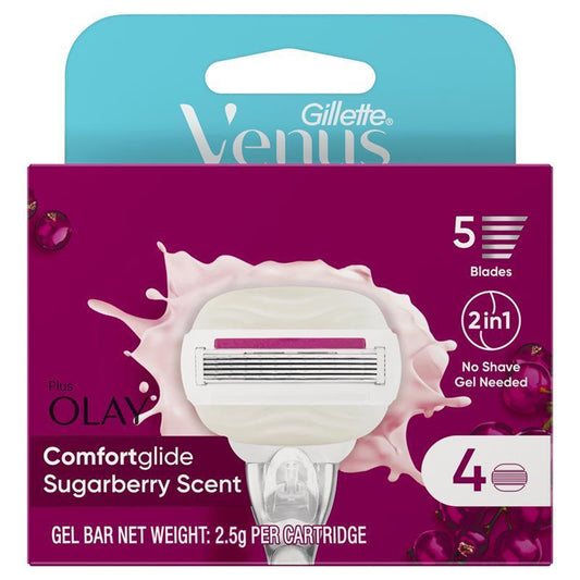Bộ 4 lưỡi dao cạo râu Gillette Venus Comfort Glide Sugarberry 