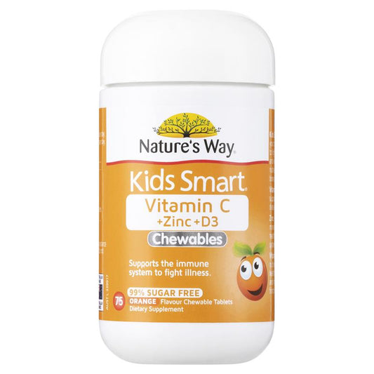 Nature's Way Kids Smart Vitamin C + Kẽm + D 75 Viên nhai 