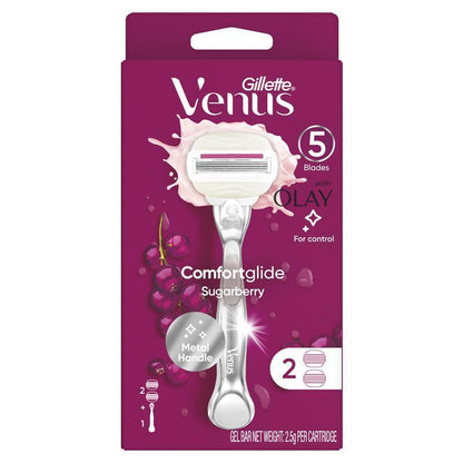 Dao cạo râu Gillette Venus Comfort Glide Sugarberry Platinum + 2 lưỡi dao thay thế 