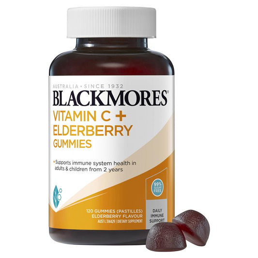 Kẹo dẻo Blackmores Vitamin C + Elderberry Immune Support 120 viên 
