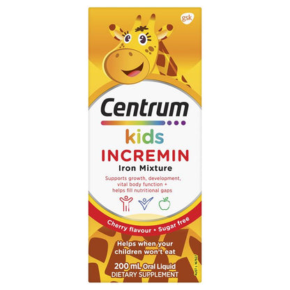 Centrum Kids Incremin Iron Mixture Cherry Flavour 200ml