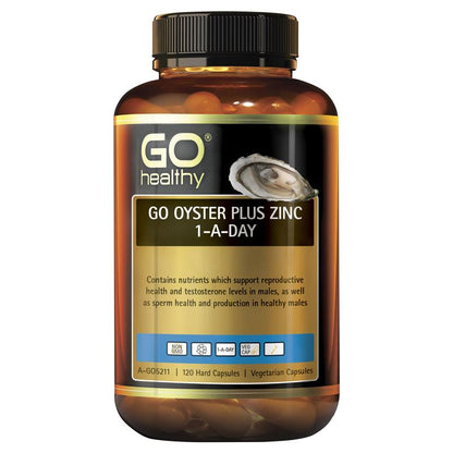 Viên uống bổ sung kẽm GO Healthy Oyster Plus Zinc 1-A-Day 120 viên nang thực vật 