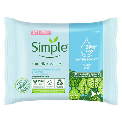 Khăn lau mặt Simple Micellar Facial Wipes 20 miếng 