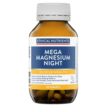Viên uống bổ sung Magiê Ethical Nutrients Mega Magnesium Night 50 viên 