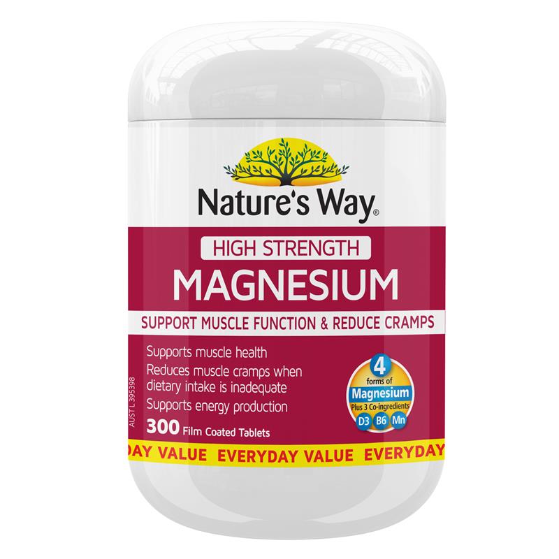 Viên uống bổ sung Magiê Nature's Way High Strength 600mg 300 viên 