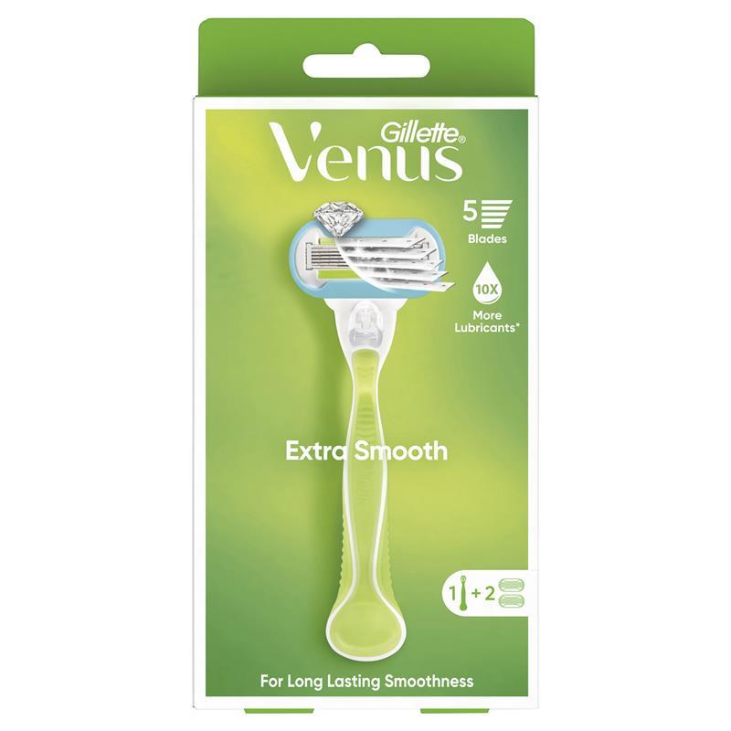 Tay cầm dao cạo râu Gillette Venus Extra Smooth + 2 lưỡi dao thay thế 