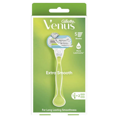Tay cầm dao cạo râu Gillette Venus Extra Smooth + 2 lưỡi dao thay thế 
