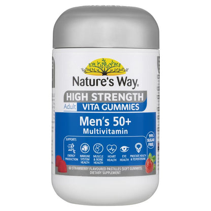 Nature's Way Adult Vita Gummies High Strength 50+ Mens Multi 60 Gummies