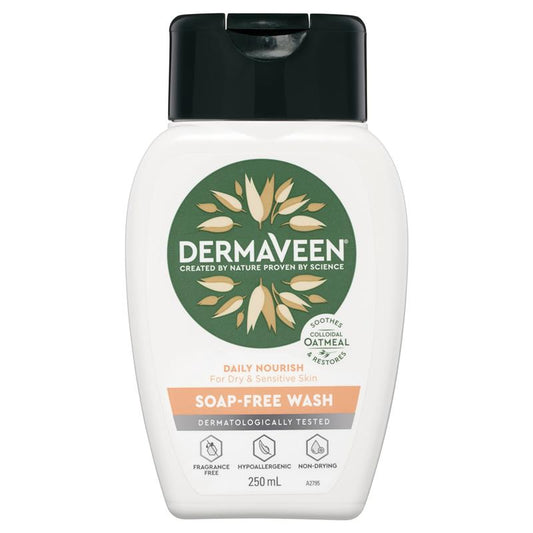 Sữa rửa mặt không xà phòng DermaVeen Daily Nourish dành cho da khô và nhạy cảm 250mL 