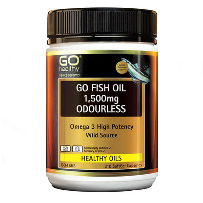Dầu cá GO Healthy 1500mg không mùi 210 viên nang 