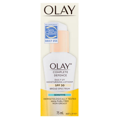 玉兰油全效防御日常防晒保湿乳液 SPF 30 敏感肌肤适用 75 毫升