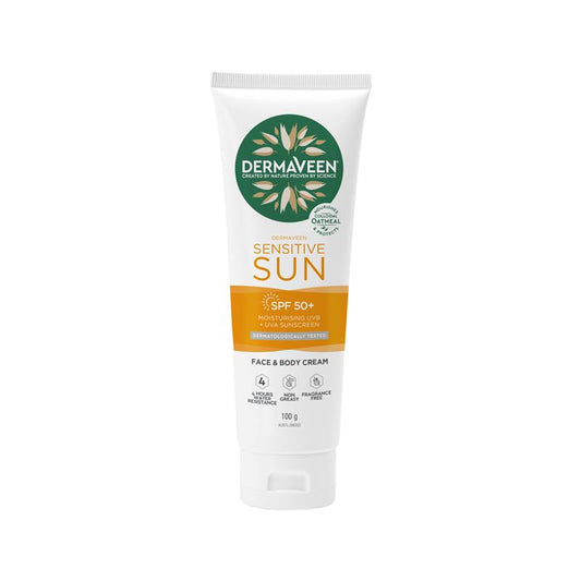 DermaVeen 敏感防晒 SPF 50+ 保湿面部和身体霜 100g 