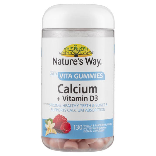 Kẹo dẻo Nature's Way Adult Vita Gummies Calcium + D 130 viên Kích thước độc quyền 