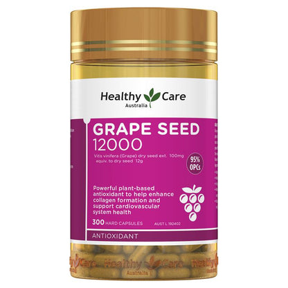 Healthy Care Grape Seed Extract 12000 Gold Jar 300 Capsules