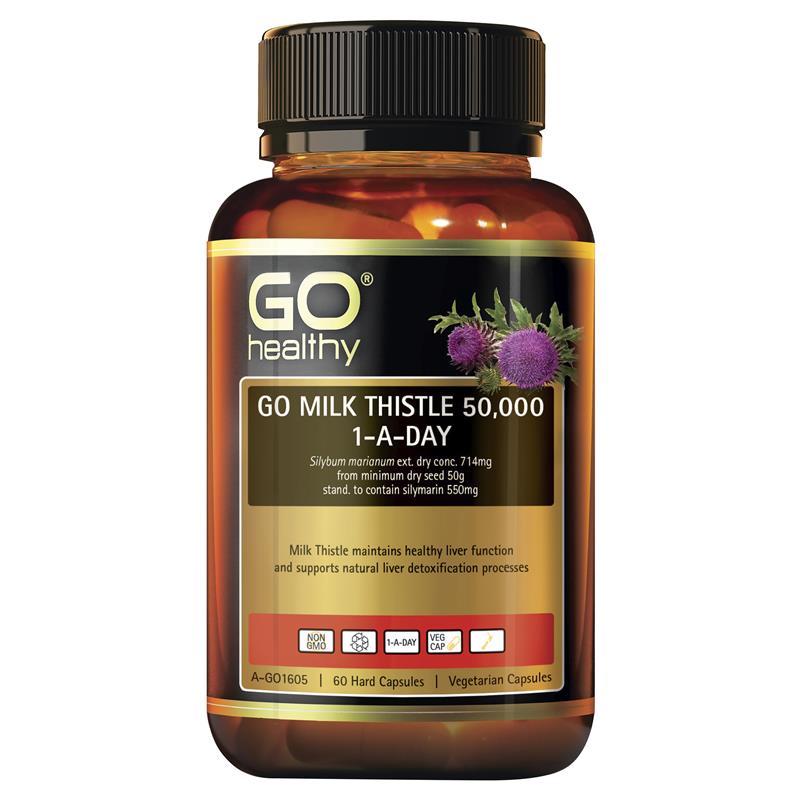 GO Healthy 奶蓟草 50000 毫克 每日一次 60 粒素食胶囊