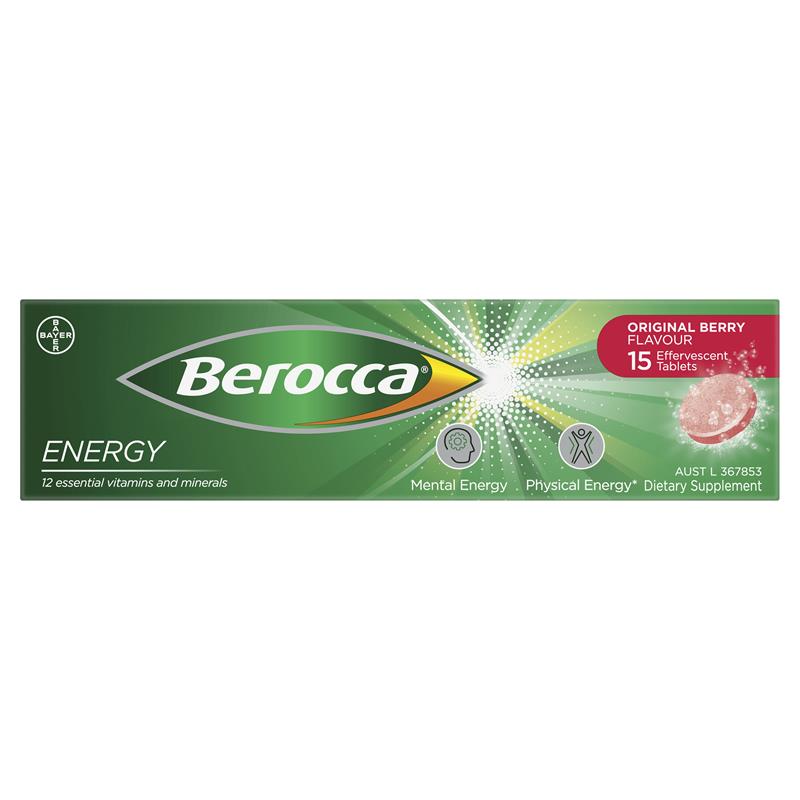Berocca Energy Original Berry 15 Effervescent Tablets