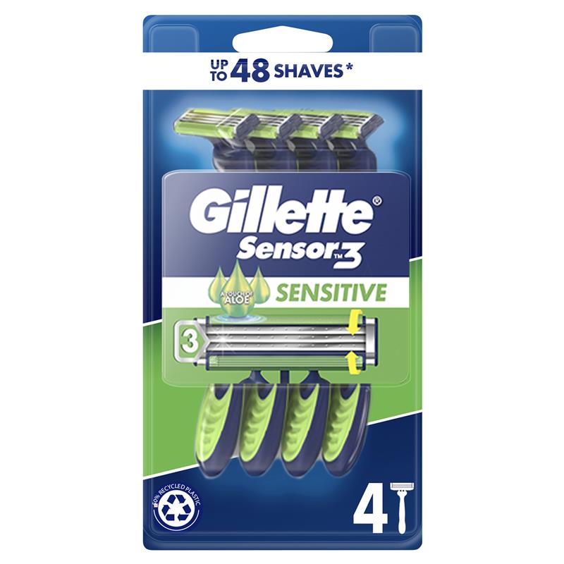 Gillette Sensor 3 Sensitive Disposables Nam Gói 4 