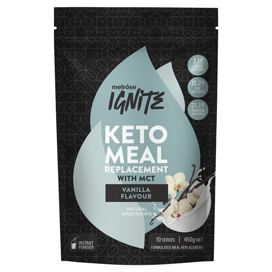 Bữa ăn thay thế Melrose Ignite Keto với hương vani MCT 450g 