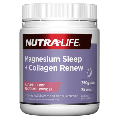 Nutra-Life 镁睡眠+胶原蛋白再生浆果味粉 250g 