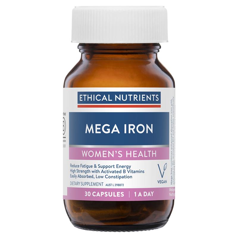 Ethical Nutrients Mega Iron với Vitamin B hoạt hóa 30 viên nang 