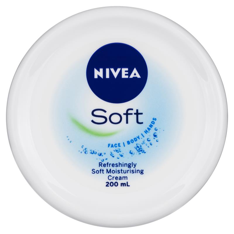 NIVEA Soft Moisturiser Cream Face Body Hands 200ml