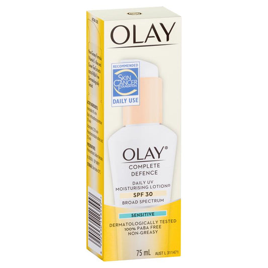 Sữa dưỡng ẩm Olay Complete Defence Daily UV dành cho da nhạy cảm SPF 30 75mL 