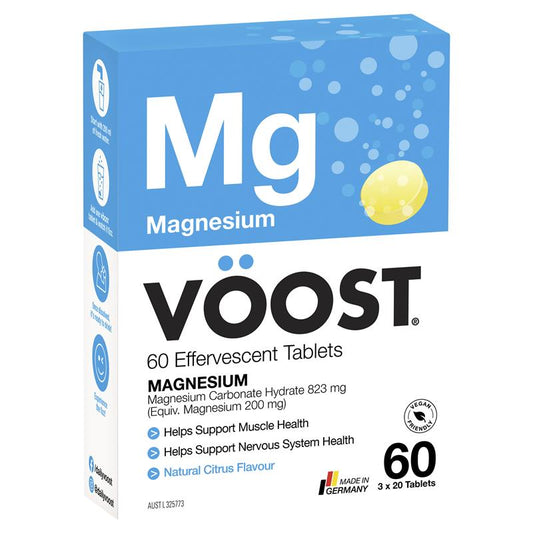 Voost Magnesium Effervescent 60 Pack Kích thước độc quyền 