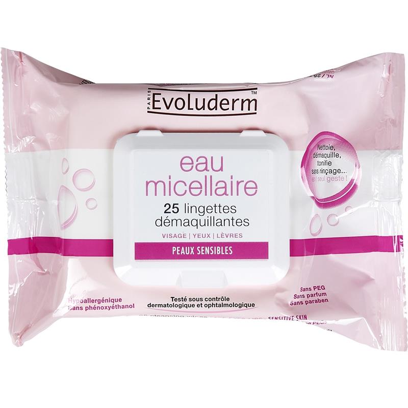 Khăn lau tẩy trang Evoluderm Eau Micellaire 25 