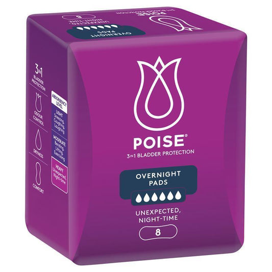 Poise 夜用卫生巾 8 