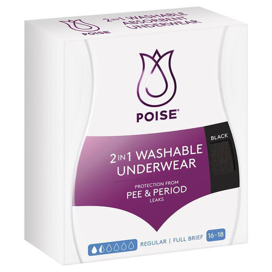 Quần lót đen Poise 2 trong 1 16/18
