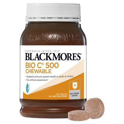 Blackmores Bio C 500mg Chewable Vitamin C Immune Support 200 Tablets