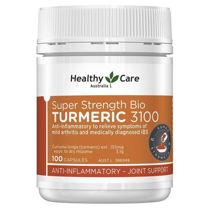 Healthy Care Super Strength Bio Turmeric 3100mg 100 Capsules