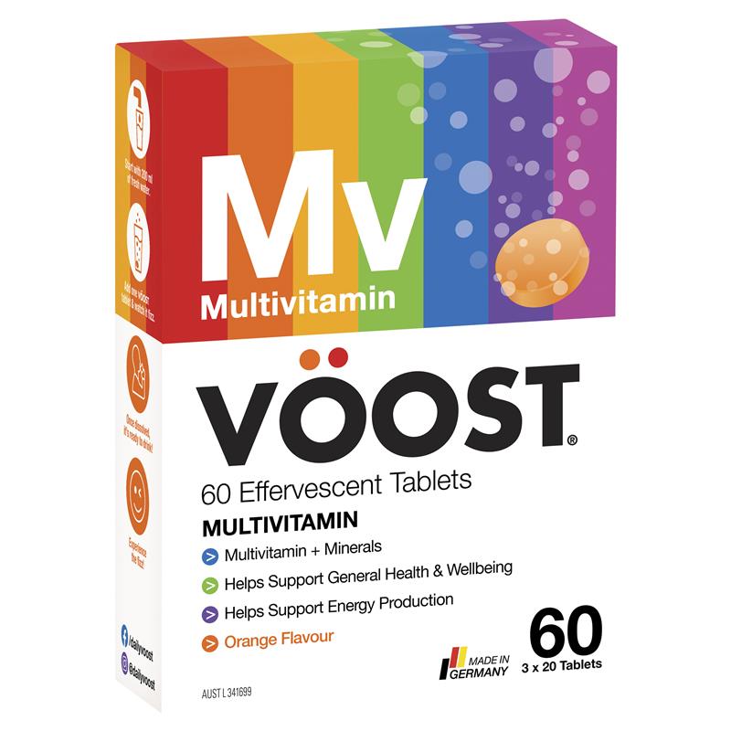 Voost Multivitamin Effervescent 60 Pack Kích thước độc quyền 