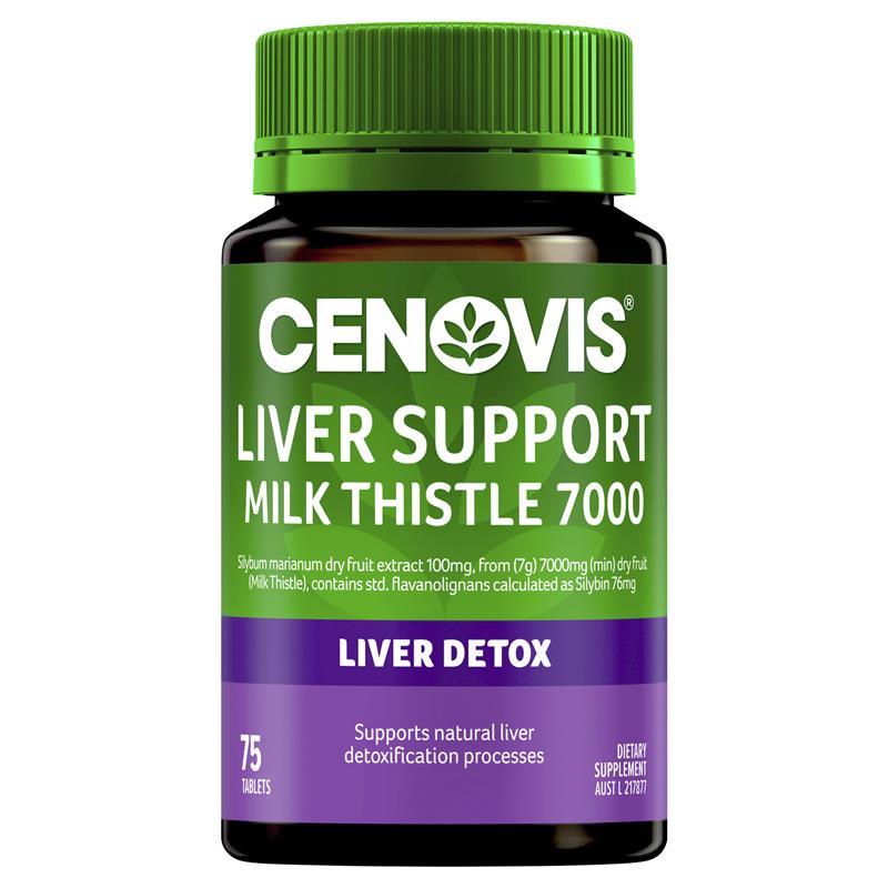 Cenovis Liver Support với cây kế sữa 7000mg cho chức năng gan 75 viên 