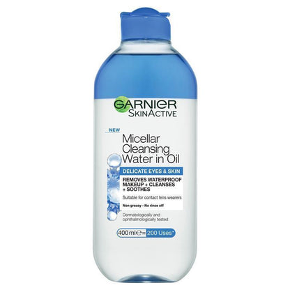 卡尼尔 SkinActive 胶束卸妆油 400ml 适用于娇嫩眼部和皮肤