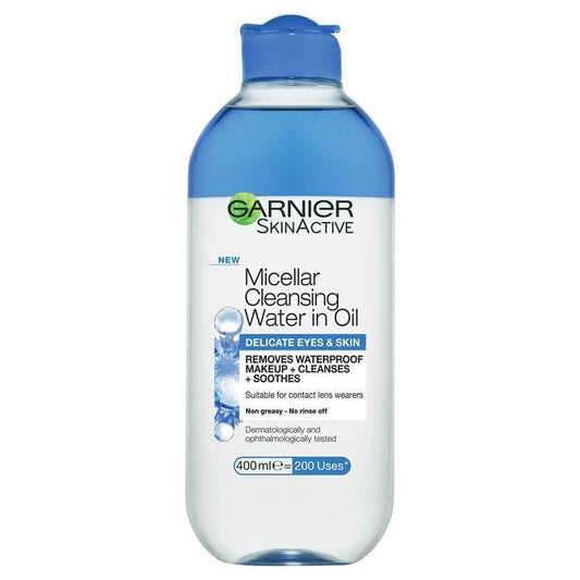 Nước tẩy trang Garnier SkinActive Micellar dạng dầu dành cho mắt và da nhạy cảm 400ml 