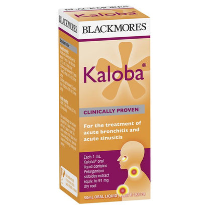Blackmores Kaloba Accute Bronchitis &amp; Sinusitis Relief 50mL 