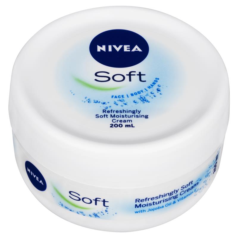 NIVEA Soft Moisturiser Cream Face Body Hands 200ml