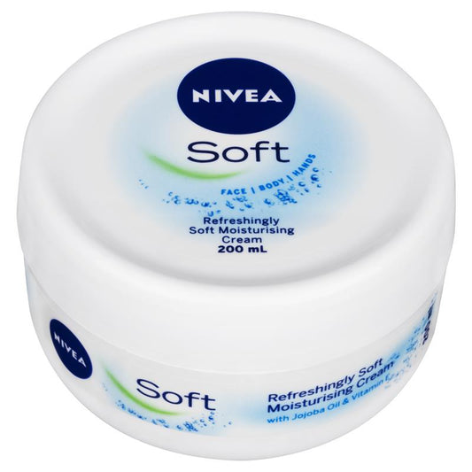 NIVEA Soft Moisturiser Cream Face Body Hands 200ml