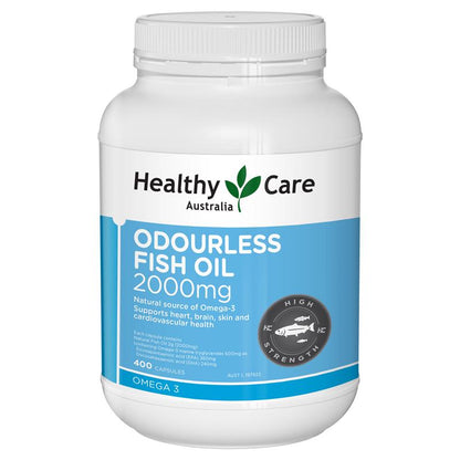 Healthy Care Odourless Fish Oil 2000mg 400 Soft Capsules