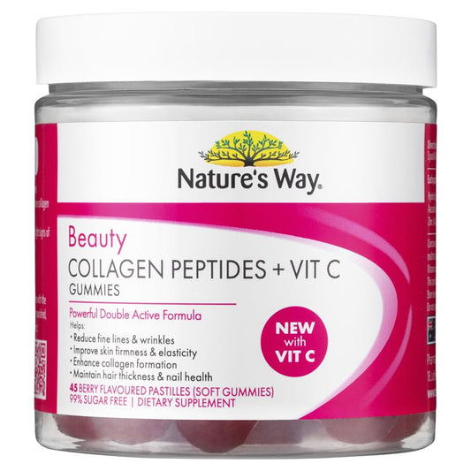 Nature's Way Beauty Collagen Peptides + Vit C 45 viên kẹo dẻo 