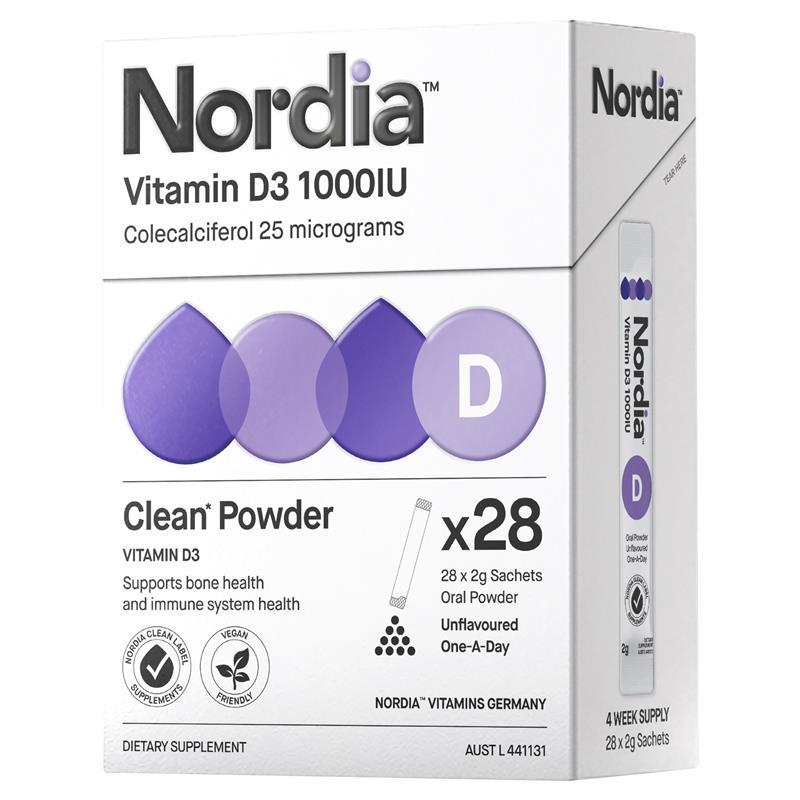 Bột Nordia Vitamin D3 1000IU 28 Gói 