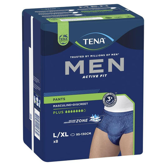 Tena 男士运动紧身加大码裤子 8 条装
