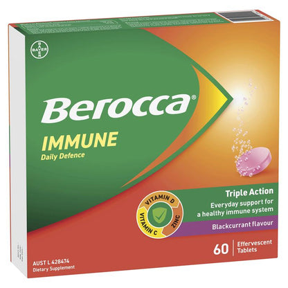 Viên sủi Berocca Immune Daily Defence Blackcurrant 60 viên Kích thước độc quyền 