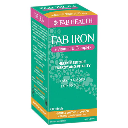 Fab Iron + 维生素B复合物 60片