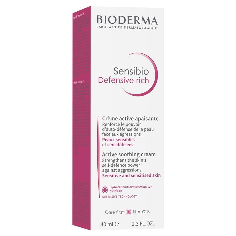Kem dưỡng ẩm Bioderma Sensibio Soothing Defensive Rich Moisturiser dành cho da khô, nhạy cảm 40ml 