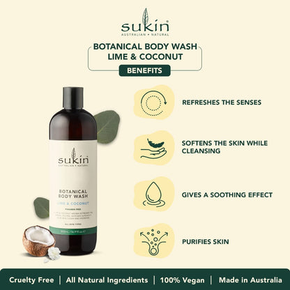 Sukin 植物沐浴露 青柠椰子味 500ml 