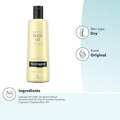 Dầu dưỡng thể Neutrogena Light Sesame 250 mL 
