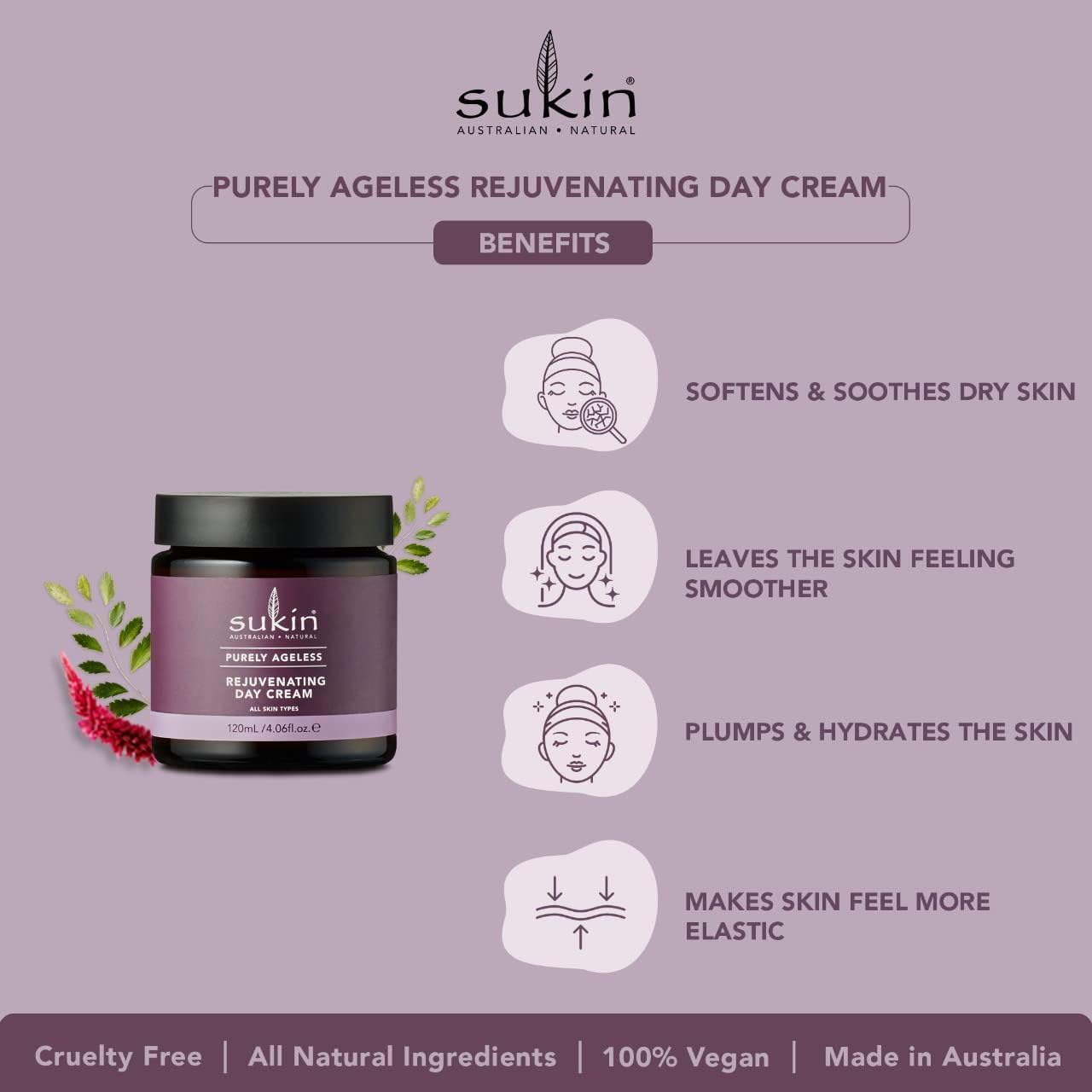 Kem dưỡng da ban ngày Sukin Purely Ageless Rejuvenating 120ml 