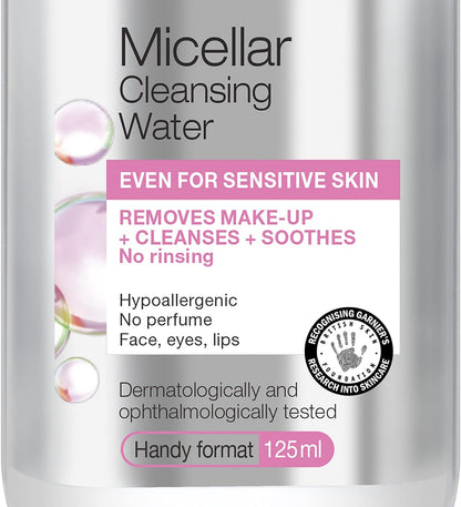卡尼尔 SkinActive 胶束洁肤水（适合所有​​肤质）125ml 